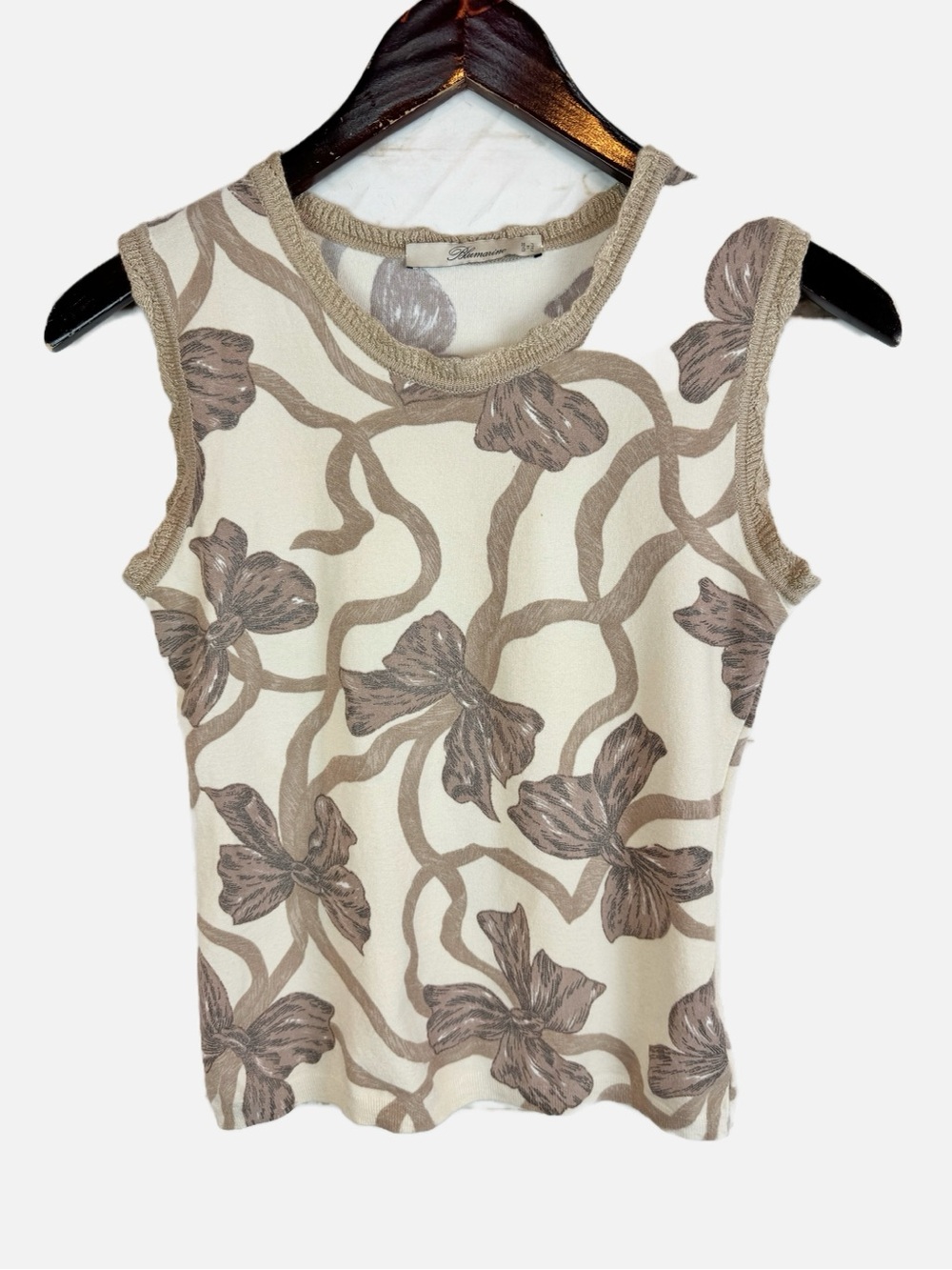Blumarine | Bow Pattern Sleeveless Knit Top, 6